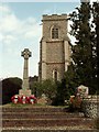 St. Peter's church and War Memorial, Thurston, Suffolk in IP31 3FT