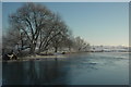 Frozen River Avon at Twyning Fleet in GL20 6FL