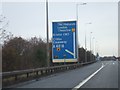 Sign and sliproad, M5 northbound at junction 17 in BS10 7TL