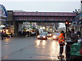 Railway bridge over Uxbridge Road, Shepherd's Bush in W12 8AD
