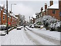 A wintry view of Sydenham Road in GU1 3SP