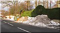 Snow pile, Swinton in TD11 3JQ