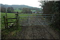 Gate and footpath near Whitley Court in GL4 8EB