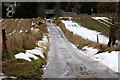 Icy access track, Leys of Lindertis, Airlie in DD8 5NW