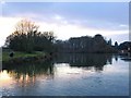 Ham riverside: looking upstream toward Eel Pie Island in TW1 4AD