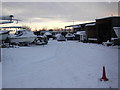 Boatyard In snow in PR4 1RA