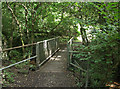 Footbridge over Nant Iorwerth goch at Bedford Park in CF32 0AL