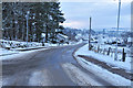 Icy roads at Lairg in IV27 4EQ