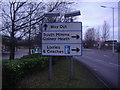Road sign on Bignell's Corner, South Mimms services in EN6 3QA
