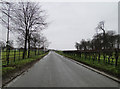 Road past Heveningham Hall in winter in IP19 0LR