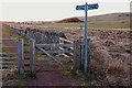 Signpost and gate, John Muir Way, Gullane in Gullane