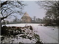 The Darnley Mausoleum in snow in ME2 3UL