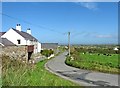 Country road near St. Gwenfaen's Church, Ynys Gybi/Holy Island in LL65 2SQ
