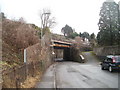 SW approach to Church Road railway bridge, Risca in NP11 6GU