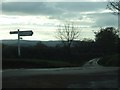 Shute Cross and the road westwards in EX5 5AH