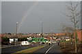 Rainbow over a new road in DE1 1PB