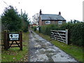Entrance to Lingards Farm, Foden Lane, near Alderley Edge in Chorley