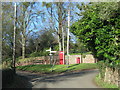 Phone box by the road junction in West Monkton in TA2 8LU