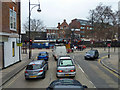 Junction of Tramway Avenue with Stratford Broadway in E20 1DJ
