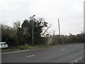 Road and path junction in Quarry Lane in PO19 8QA