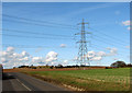 Furze Hill and a pylon in CB21 6DA