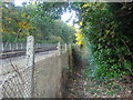 Footpath along railway line, Oxshott in KT11 2QT