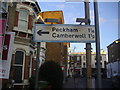 Road sign on East Dulwich Grove in SE15 4EA