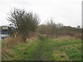 Footpath and bridleway junction beside the A256 Ramsgate road in CT14 0BP