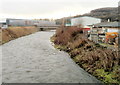 Pontymister : Ebbw River road bridge viewed from footbridge in NP11 6EN