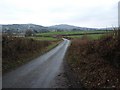 Sandy Park to Chagford road, looking towards Chagford in TQ13 8DE