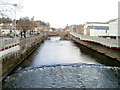 The Old Bridge viewed from a footbridge in Bridgend Community