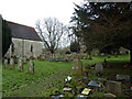 Holy Trinity, Wonston: the churchyard in winter in SO21 3PX
