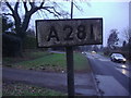 Pre-Worboys sign before cleaning, A281 in GU5 0AQ