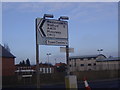 Road sign on Sheepcote Road roundabout in HA3 8HA
