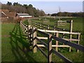 Enclosed footpath by Coneycroft Stud Farm in GU3 1YT