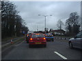 Traffic jam on A41 Otterspool Way in WD25 9DB