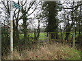 Roadside bridge and footpath sign in B38 9EE