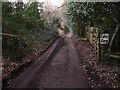 Footpath to Culver Farm from Old Compton Lane in Farnham in GU9 8DA