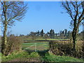 Entrance to field, with deer park in the background in GL13 9QX