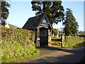 The lych gate at Sidbury cemetery in EX10 0RY