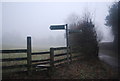 Footpath signpost on the edge of Church Stretton in SY6 7AE
