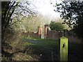 Garden wall and gate pillars, Lapworth Grange in B94 5PL