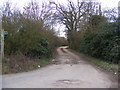 Collett's Walk footpath & entrance to Gazebo Farm in IP12 4LQ