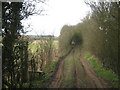 Footpath junction on the byway to Pineham in CT15 5EY