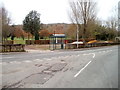 Bus stop and postbox, Station Road, Llanwern in NP19 4FS