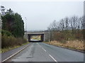 Northfield Road as it passes under the A56 in BB5 2DT