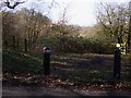 Footpath junction on Gravel Hill Road in GU10 5JB
