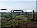Gates, a field and Dunsmore beyond in EX5 4HD