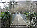 Footbridge across the Afon Crafnant in Trefriw in LL27 0JF