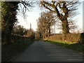 The road close to Higham church in IP28 6NH